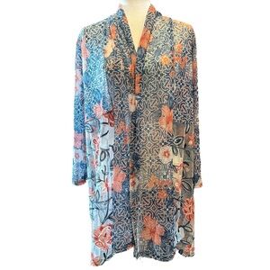 Ruby Rd Floral Patterned Kimono/Duster | Size XL